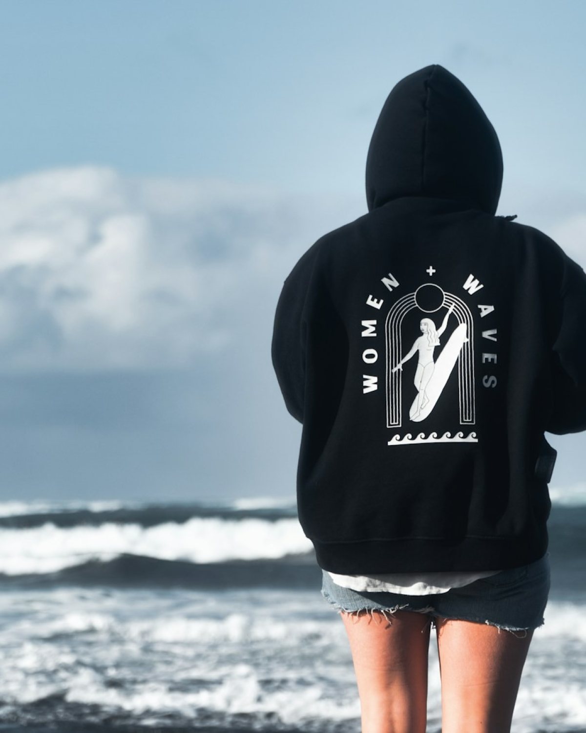 Stüssy hoodie i zi me print mbrapa Y2K