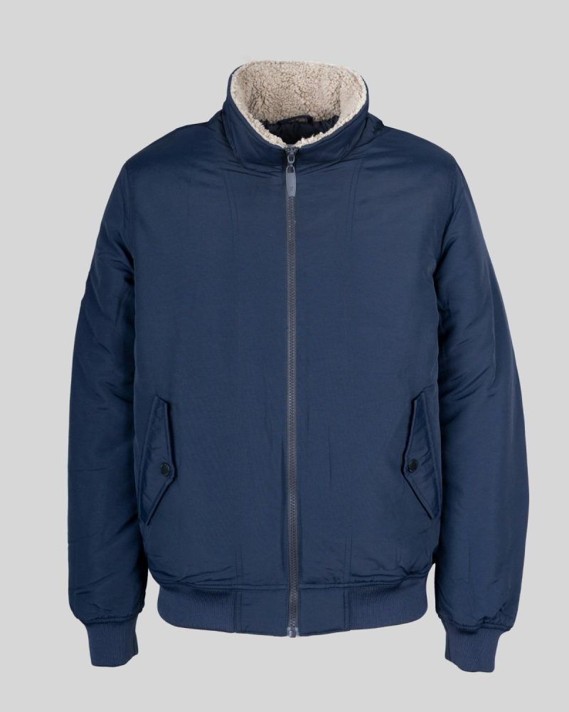 Tommy Hilfiger bomber blu me jakë sherpa Y2K